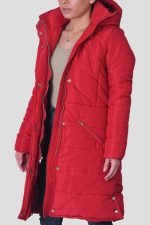 Red Detachable Hooded Quilted Puffer Jacket - Image 3