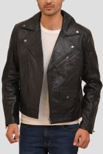 Black Biker Leather Jacket