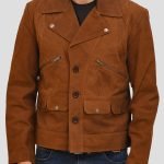 Brown Suede Biker Jacket