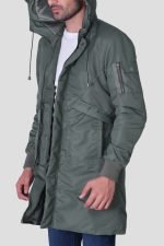 Men Quilted Hooded Long Puffer Coat - Image 3