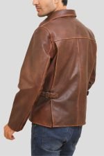 Brown Western Leather Jacket crafted from premium real leather with a classic Western design