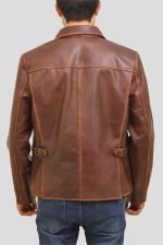 Brown Western Leather Jacket crafted from premium real leather with a classic Western design